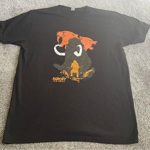 Farcry Primal Mens Promo Video Game T Shirt Size Large Black Sabertooth Tiger